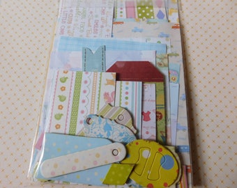 Baby Themed Inspiration Kit - DIY Ephemera Scrap Pack for Snail Mail, Planners - Bits and Pieces