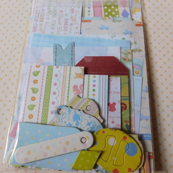 Baby Themed Inspiration Kit - DIY Ephemera Scrap Pack for Snail Mail, Planners - Bits and Pieces