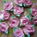 Pink Satin Ribbon Roses - Spring Time Destash for Altered Art - Two Dozen