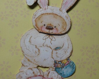 Easter Bunny Rabbit Paper Piece - Easter Scrapbook Embellishment