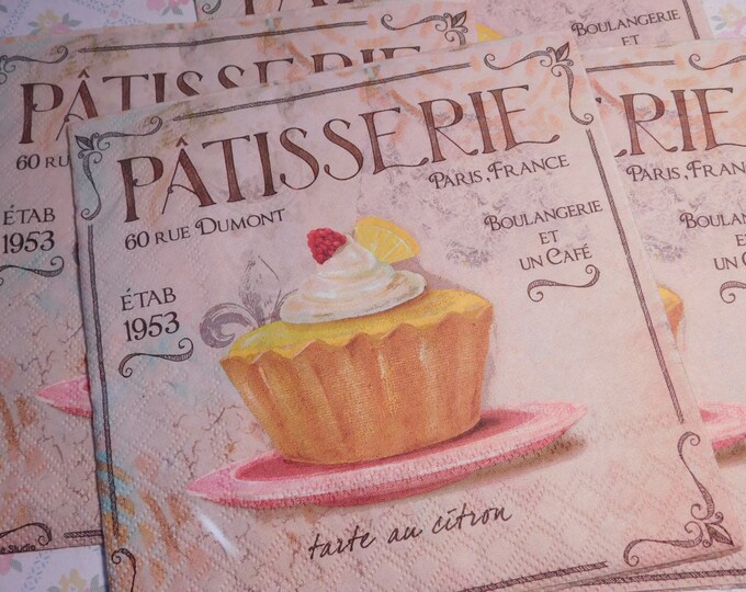 Set of Four French Look Paper Napkins for Decoupage and Paper Crafts Etsy