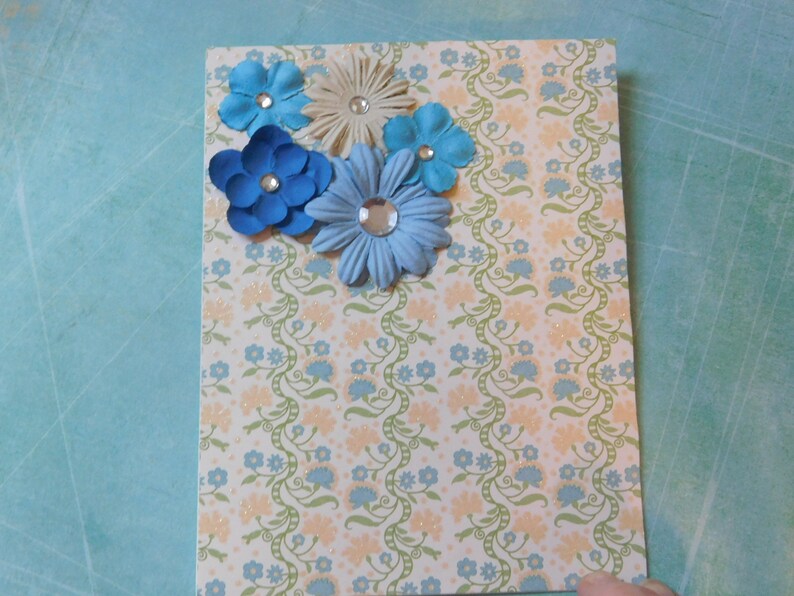 Floral All Occasion Birthday Friendship Shower Thank You Handmade Greeting Card