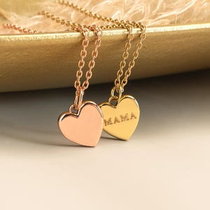 Mama Heart Necklace, Custom Heart Pendant Necklace, Heart Name Necklace, Moms Gift, Mothers heart Necklace, Gift for Wife, Anniversary Gift