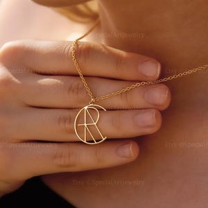 Benutzerdefinierte Name Halskette, Versteckter Buchstabe Art Design Anhänger Halskette, Name Logo Halskette, Monogramm Anhänger, personalisierter Schmuck, Geschenk für Mama