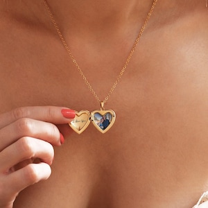 Heart Locket with Photo, Heart Photo Locket Necklace, Photo Necklace, Memorial Gift, Anniversary Gift Wife, Gift for Wife, Christmas Gift