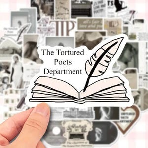 100 Poets Department Inspired Stickers | Aesthetic Waterproof Vinyl Stickers, TS stickers, random assortment, swiftie gifts