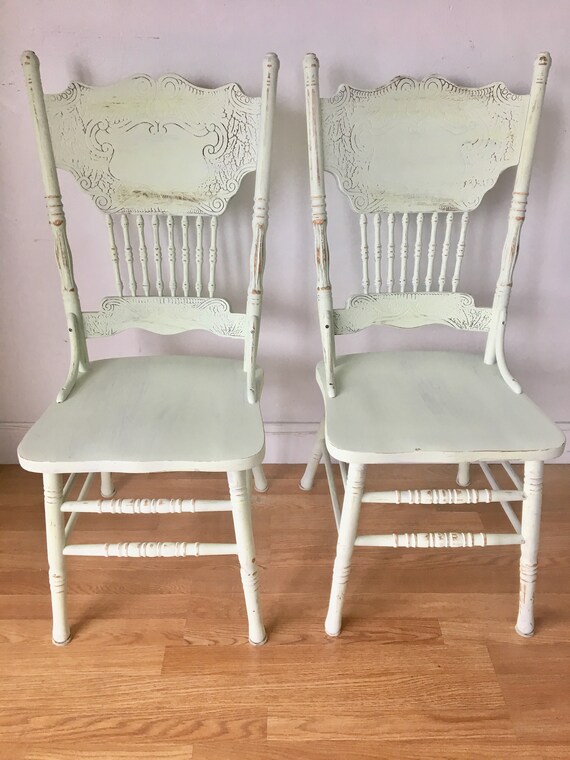 Shabby Chic Farm Chair Set Of 2 Antique White Custom Colors Available