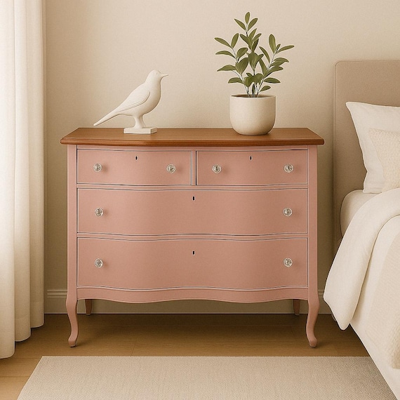 rose pink dresser Evolur Aurora 7 Drawer Double Dresser