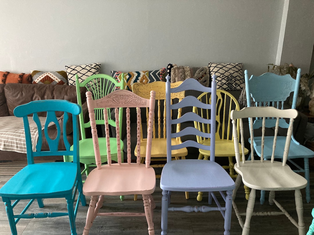 Custom Painted Farmhouse Kitchen Chair: Distressed Cottage Decor