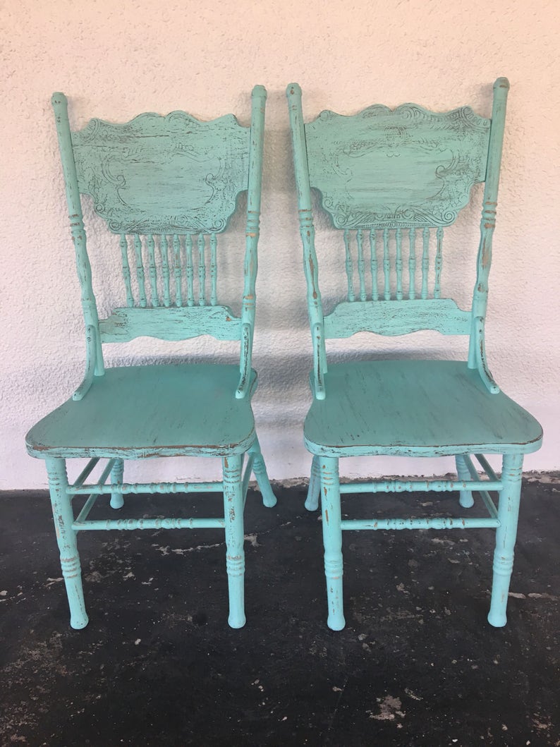 Dining Chairs Vintage Chairs Farmhouse Chairs Custom Painted Etsy