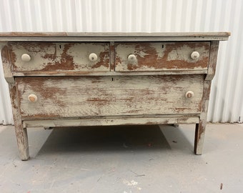 Vintage dresser, distressed console ,dresser,bedroom decor,hand painted dresser, kitchen buffet,handmade entryway console, beige dresser