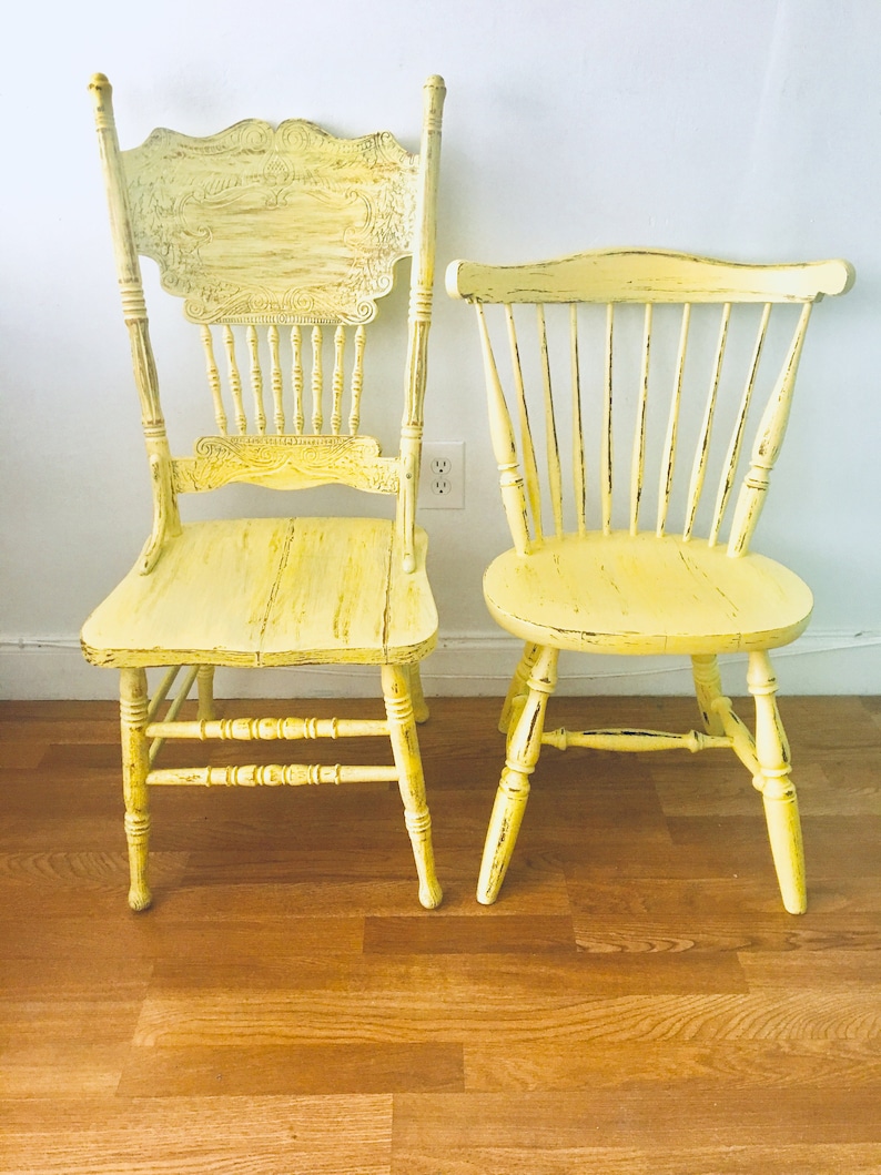 Dining Chairs Vintage Farmhouse Custom Painted Image 0