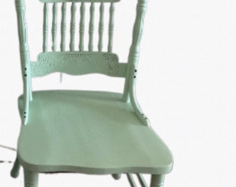 Farmhouse chairs dining chairs hand painted chairs custom color antique green  painted chairs kitchen chairs one chair farmhouse decor