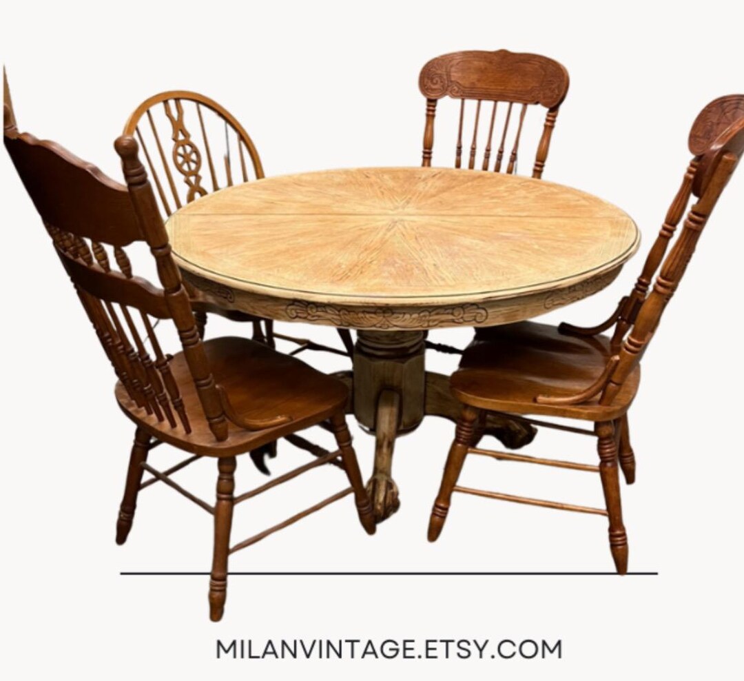 Farmhouse Table Set Kitchen Set Kitchen Table and Chairs Painted Table ...