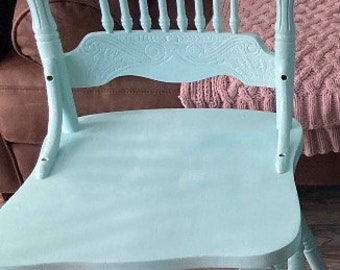 Farmhouse chairs dining chairs hand painted chairs custom color antique blue  painted chairs kitchen chairs one chair farmhouse decor