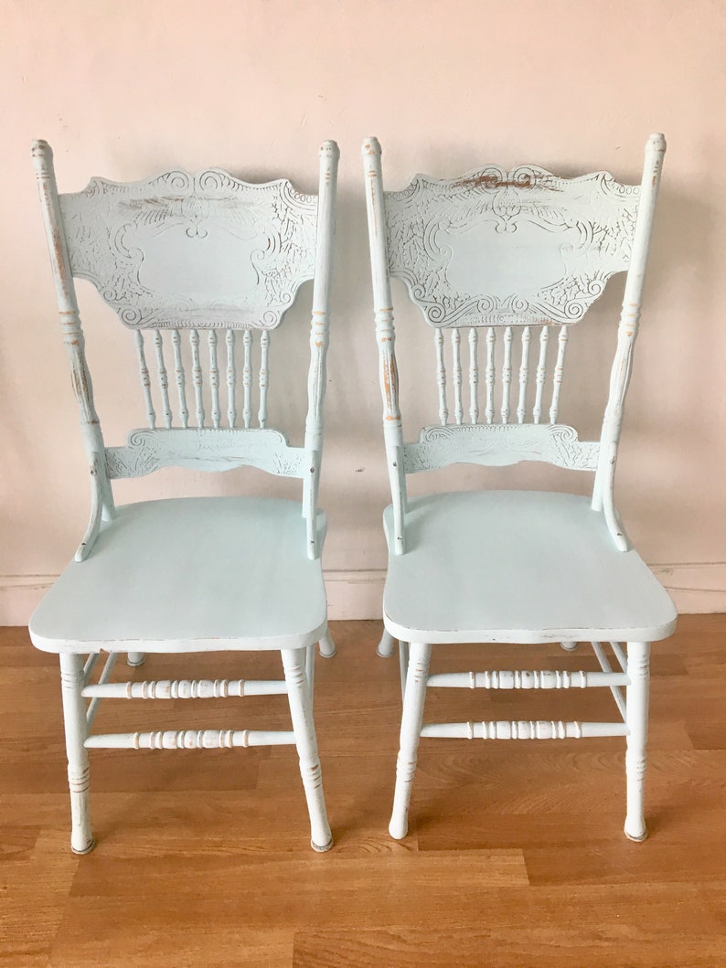 Refurbished Farmhouse Shabby Chic Dining Chairs Custom Colors Available