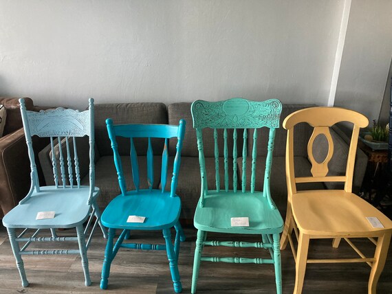 Painted Chairs dining Chairs kitchen Chairs farmhouse Chairs wood