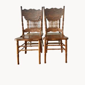 Antique Dining Chair Set – Vintage Wooden Chairs – Elegant, Handcrafted – Timeless Home Decor