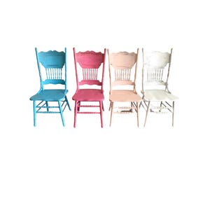 Vintage Shabby Chic Rush  Chairs Set of 4 Colors Available