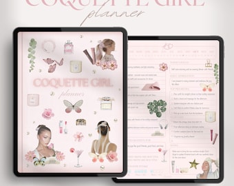 COQUETTE GIRL Planner | Daily, Weekly, Monthly Goodnotes iPad Planner | Self Care Planner, iPad Planner | 2025 Planner ADHD Friendly Planner