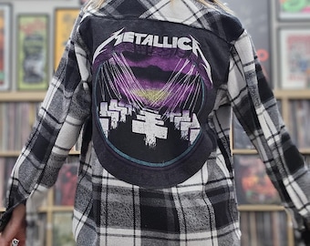 Flannel METALLICA upcycled backpatch Small MED Large