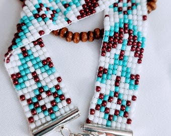 Pulsera de cuentas de telar de estilo libre
