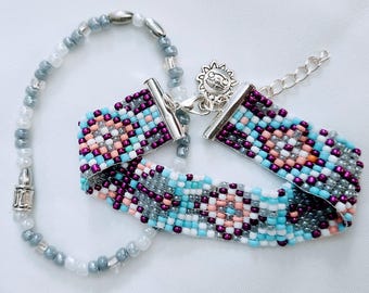 Pulsera de cuentas de telar de estilo libre