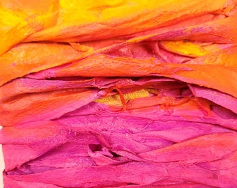 Visions of a Sunset - pink orange yellow purple sculptural acrylic mixed media abstract art