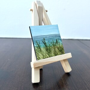 Tiny Original Painting 2 x 2, Refrigerator Magnet, Watercolor Hand Painted Landscape, Fun Unique Gift, Comes with Gift Bag, OOAK image 3