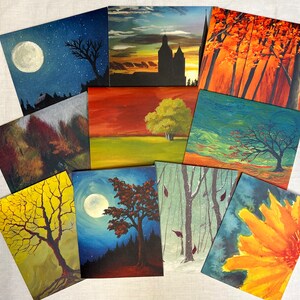 Set of 10 Blank Notecards, 10 Different Designs with Envelopes, Comes Packaged in Gift Box, Colorful Cards, Prints of My Original Art image 1