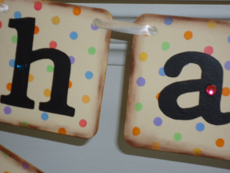 1st Birthday Photo-Childs Birthday Sign-Polka Dot Birthday Happy Birthday Sign-Happy Birthday Banner-Birthday Garland-Birthday Decorations