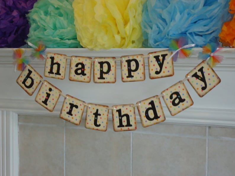 1st Birthday Photo-Childs Birthday Sign-Polka Dot Birthday Happy Birthday Sign-Happy Birthday Banner-Birthday Garland-Birthday Decorations