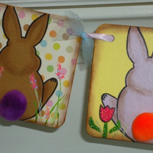 Easter Banner-Bunny Butts Banners-Easter Home Decor-Spring Banner-Nursery Decor-Easter Decorations-Easter Signs-Easter-Easter Gift-Rabbits image 5