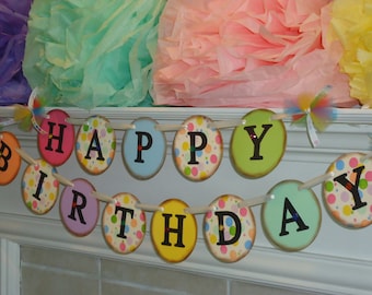 Happy Birthday Sign-Happy 1st Birthday-Birthday Banner-Vintage Birthday-Party Banners-Birthday Decorations-Birthday Photo Prop-Birthday Sign