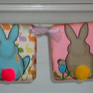 Easter Banner-Bunny Butts Banners-Easter Home Decor-Spring Banner-Nursery Decor-Easter Decorations-Easter Signs-Easter-Easter Gift-Rabbits image 3