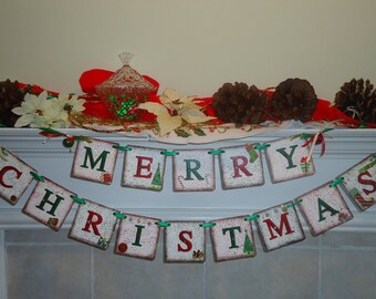 Christmas Banner- Merry Christmas Sign-Christmas Banner-Christmas Decorating- Holiday Gifts