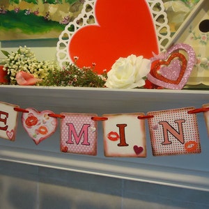Valentines Banner -Valentine Cards-Valentines Day Party-- Valentines Garland- Valentine Photo Prop- Valentines Day Gifts- Valentines Decor