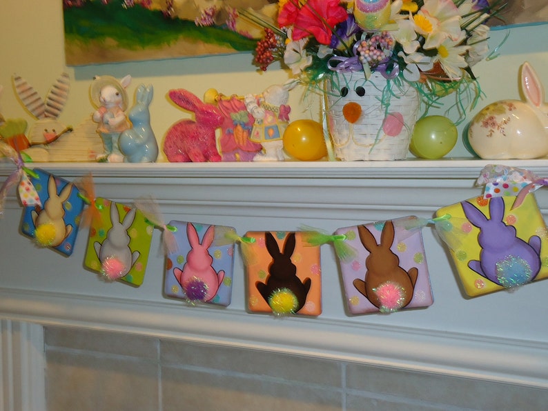 Easter Banner-Bunny Butts Banner-Easter Home Decor-Easter Signs-Easter Decorations-Nursery Decor-Easter Gift-Easter Bunny Banner-Easter
