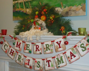 Merry Christmas-Christmas Garland-Christmas Sign-Christmas Decor-Teachers Christmas Gift-Holiday Banner-Christmas Gift Idea-Merry Christmas