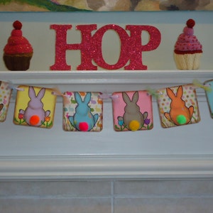 Easter Banner-Bunny Butts Banners-Easter Home Decor-Spring Banner-Nursery Decor-Easter Decorations-Easter Signs-Easter-Easter Gift-Rabbits image 4