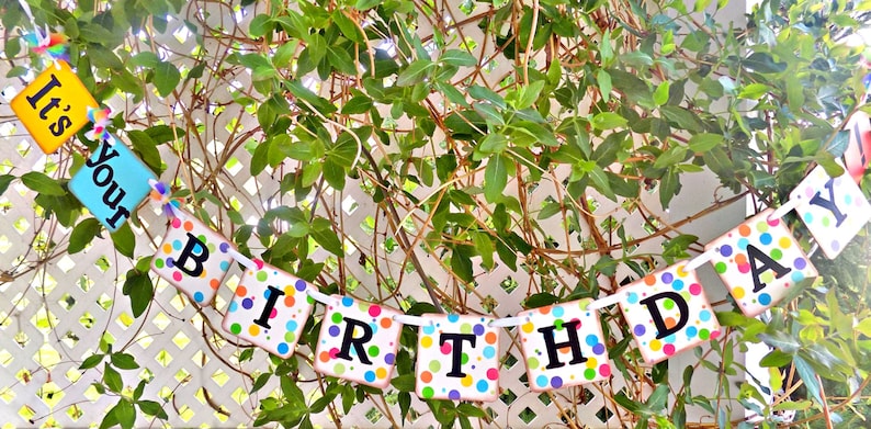 ON SALE PRICE-Happy Birthday Sign-Happy Birthday Banner-Its Your Birthday-Polka Dot Birthday-1st Birthday Banner-Smash Cake Photos-Birthday