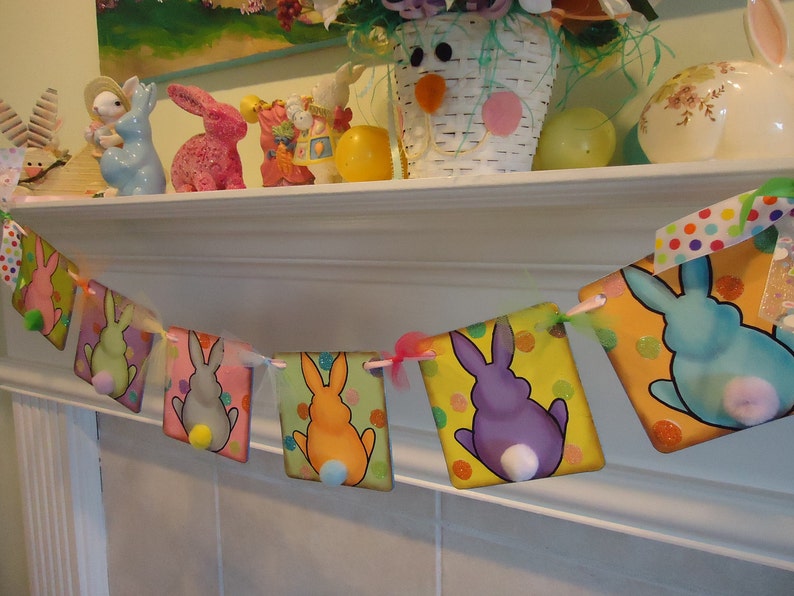 Easter Banner-Easter Garland-Easter Sign-Easter Gift-Bunny Butts Banner-Easter Bunny Banner-Happy Easter Banner-Easter Decor