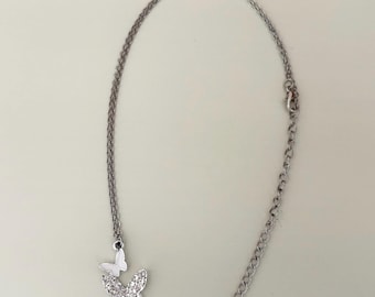 Stainless Steel Silver Butterfly Necklace