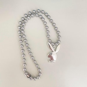 Chunky Stainless Steel Ballchain Playboy Necklace