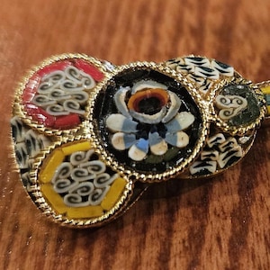 Vintage Mini-Mosaic Guitar Brooch (Italy)