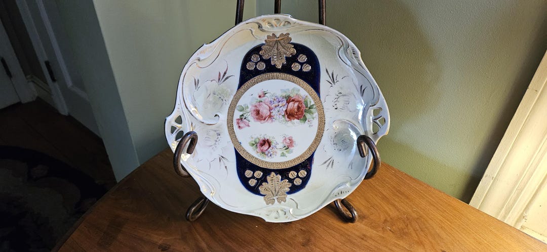 Rococo Ribbon Plate Rococo Floral Plate (~10