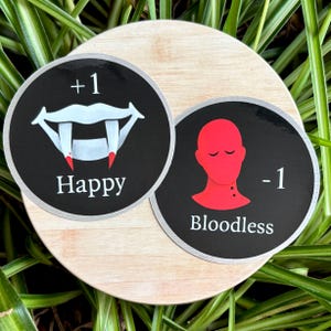 Happy / Bloodless - BG3 Astarion Silver Vinyl Stickers