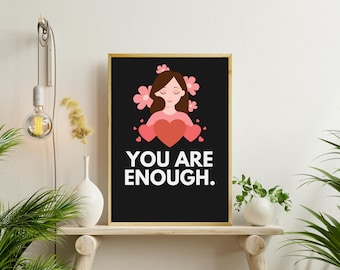 Positive Affirmation Print, Inspirational Quote Wall Art (Digital Download)