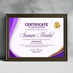 Certificate of Participation, Editable Certificate, Participation Award, Instant Download, DIY Certificate Template, Printable Award