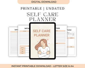 Planner di auto-cura stampabile, diario del benessere (download digitale)